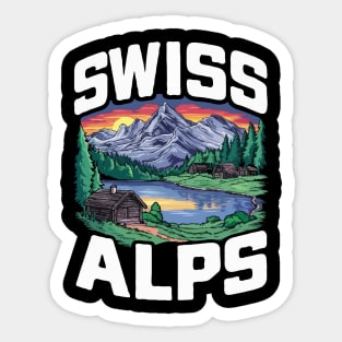 Swiss Alps. Traveling Sticker